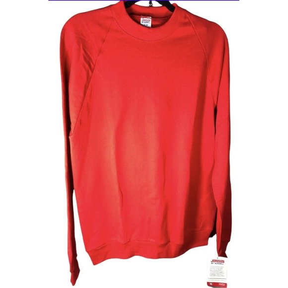 NWT VTG 90’s JERZEES‎ by Russell RED Blank Sweatshirt Crewneck USA Made XL -46 - Picture 1 of 6